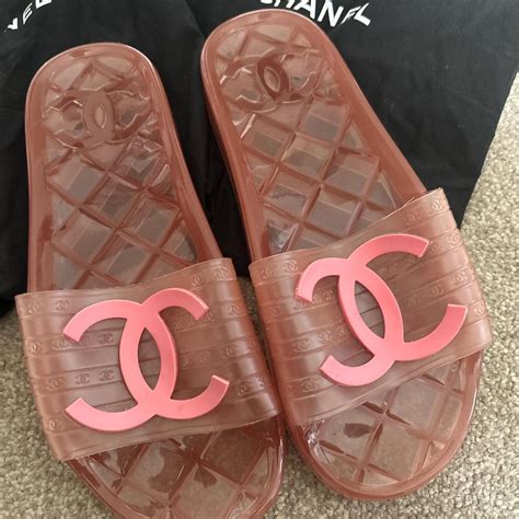 chanel pearl embroidered mules|chanel jelly pool slides.